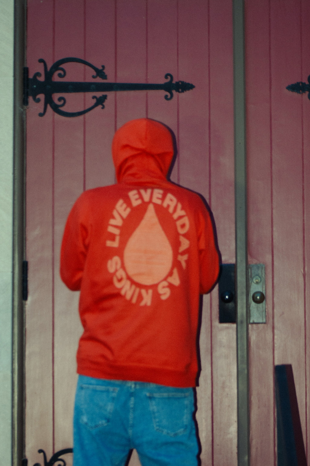 “WATERMARK” RED HOODIE