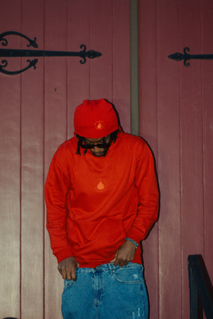 “WATERMARK” RED HOODIE