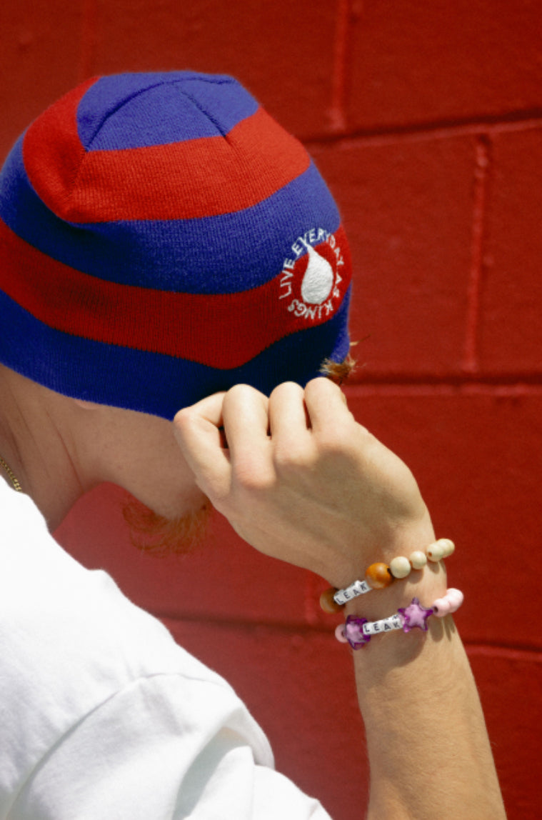 RED AND ROYAL BLUE SKULLY