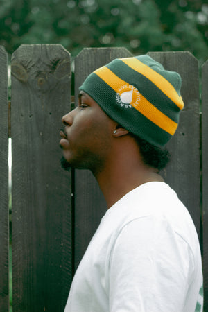 FOREST GREEN AND YELLOW SKULLY